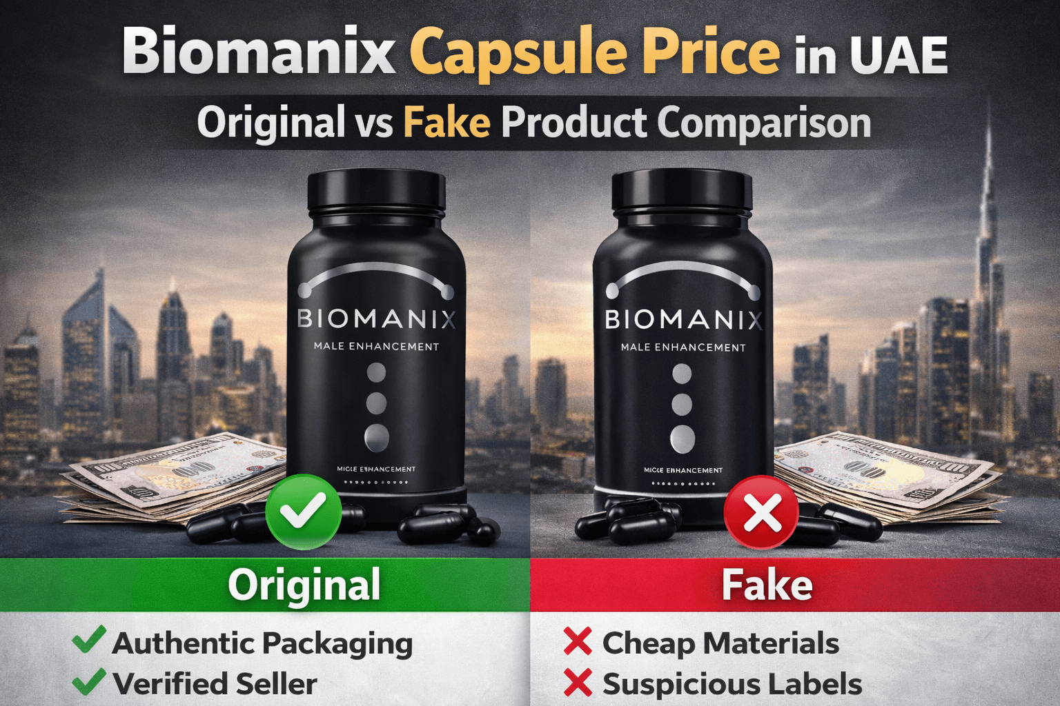 Biomanix Capsule Price in UAE – Original vs Fake Product Comparison 
