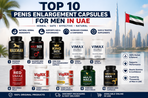Top 10 Penis Enlargement Capsules for Men in UAE featuring popular herbal male enhancement supplements
