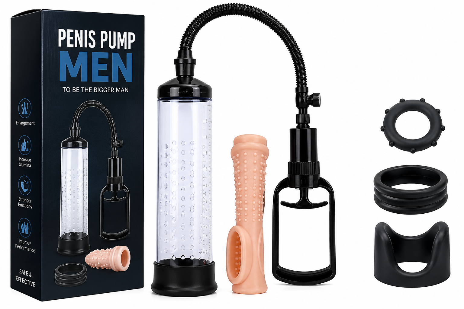 Penis Pump in UAE with Vacuum Cylinder and Manual Hand Pump
